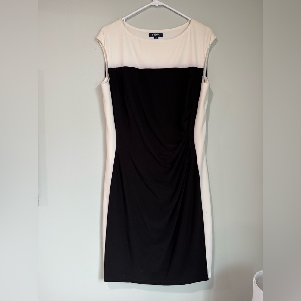 Chaps Elegant Black and White Dress